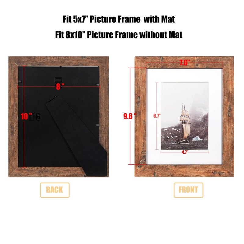 kennethan Rotten Brown 8x10 inch Picture Frame 2 Pcs Wooden frame for table and wall,for home decoration,holiday gift - Image 2